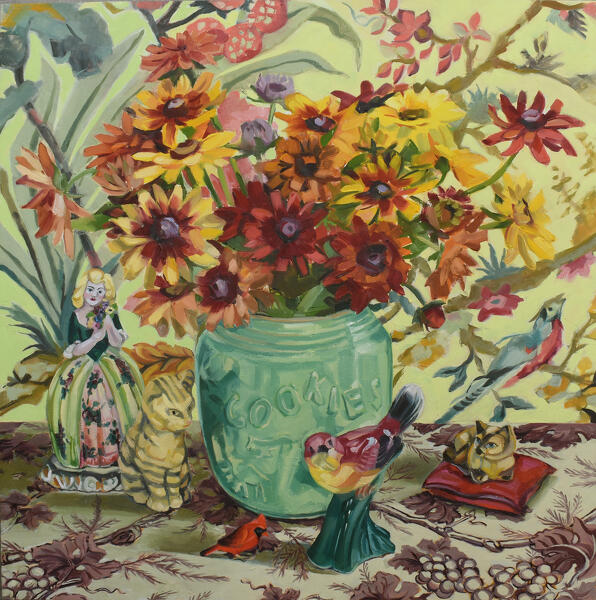 Rudbeckia and Purple Finch