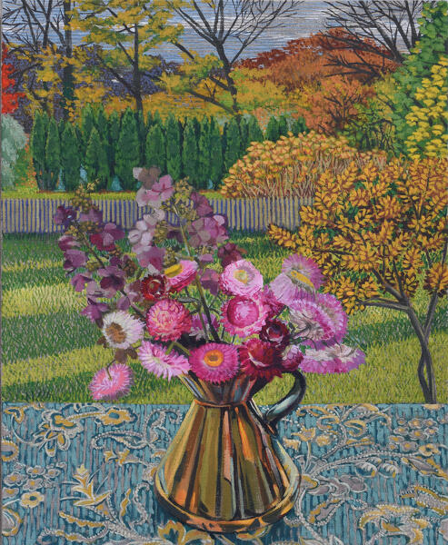 Straw Flowers with Trees