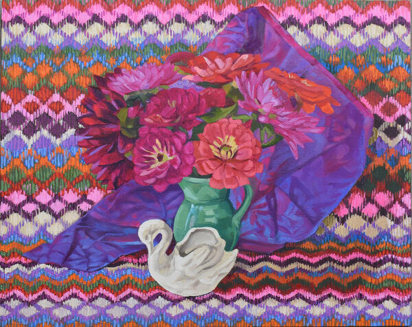 Zinnias on Missoni