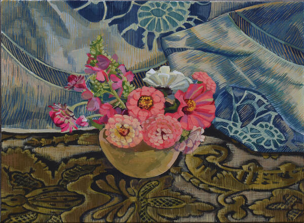 Zinnias with Snapdragons